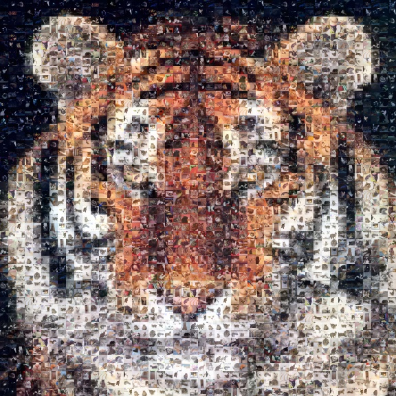 Exemple de photo mosaque de chats faite sur www.Pictosaic.com - Total number of tiles: 2400 - Small format version